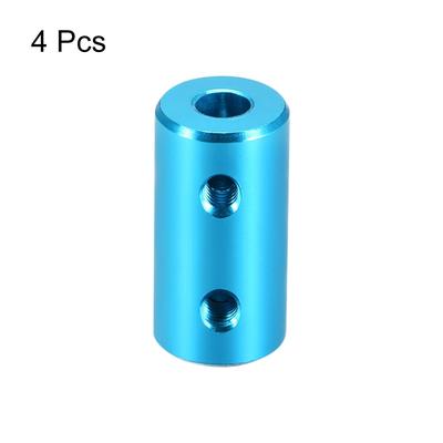 Rigid Coupling 20mm Length 10mm Diameter Aluminum Alloy Shaft Coupler Connector Light Blue 4pcs