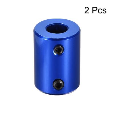 Rigid Coupling 25mm Length 18mm Diameter Aluminum Alloy Shaft Coupler Connector Blue 4pcs