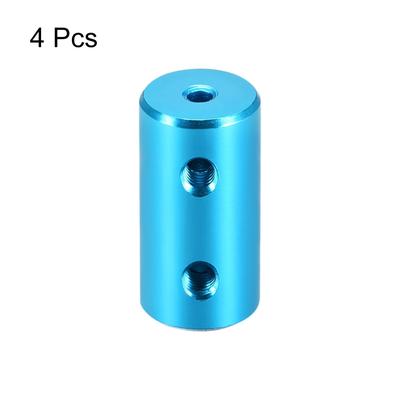 Rigid Coupling 20mm Length 10mm Diameter Aluminum Alloy Shaft Coupler Connector Light Blue 4pcs