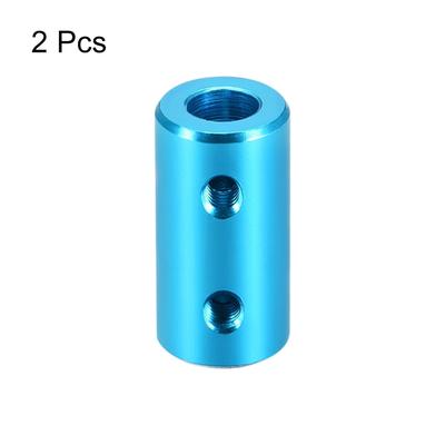 Rigid Coupling 20mm Length 10mm Diameter Aluminum Alloy Shaft Coupler Connector Light Blue 2pcs