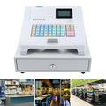 Miumaeov Electronic Cash Register POS System with Flat Keyboard and Thermal Printer 48 Keys Cash Register Commercial 8 Digital LED Cash Register for Small Businesses Retail Restaurant