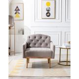 Grey Teddy Accent Chair leisure single sofa with Rose Golden feet - 32.28'' H x 31.10” W x 25.29'' L