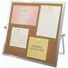 SHOOFFICE Cork Board Bulletin Board 11.8 x 11.8 Double Sided Pin Board with Silver Aluminum Frame Small Corkboard with Stand Suitable for Home Office School Message Board or Picture Board