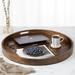 Loon Peak® Arooj Round Black Walnut Solid Wood Serving Tray Ottoman Tray in Brown | 2.4 H x 26 W x 26 D in | Wayfair