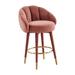 TOV Furniture Myla Salmon Swivel Counter Stool Wood/Upholstered/Velvet in Pink/Gray | 39.6 H x 23 W x 22.5 D in | Wayfair TOV-D68239