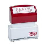 Office Depot Pre-Inked Message Stamp Paid Red 035563
