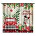 Goory Xmas Drapes Grommet Window Curtain 2Pcs Luxury Christmas Curtains Blackout Bedroom Plaid Tree Print Long Multi-patterns Living Room Apricot W:27.5 x H:39 *2Pcs