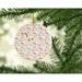 The Holiday Aisle® Ariege Pointer Merry Christmas Hanging Figurine Ornament Ceramic/Porcelain in Gray/Pink/White | 2.8 H x 2.8 W x 0.15 D in | Wayfair