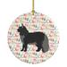 The Holiday Aisle® Maine Coon 2 Cat Hanging Figurine Ornament Ceramic/Porcelain in Black/Gray/Red | 2.8 H x 2.8 W x 0.15 D in | Wayfair