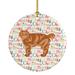 The Holiday Aisle® Kurilian Bobtail Cat Hanging Figurine Ornament Ceramic/Porcelain in Brown/Red | 2.8 H x 2.8 W x 0.15 D in | Wayfair