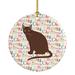 The Holiday Aisle® Raas Cat Hanging Figurine Ornament Ceramic/Porcelain in Blue/Brown/Red | 2.8 H x 2.8 W x 0.15 D in | Wayfair