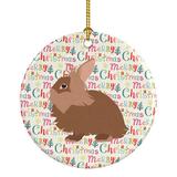 The Holiday Aisle® Lionhead Rabbit Hanging Figurine Ornament Ceramic/Porcelain in Brown/Red | 2.8 H x 2.8 W x 0.15 D in | Wayfair