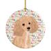 The Holiday Aisle® Poodle Toy Apricot 1 Hanging Figurine Ornament Ceramic/Porcelain in Blue/Brown/Red | 2.8 H x 2.8 W x 0.15 D in | Wayfair