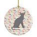 The Holiday Aisle® Oriental Shorthair Cat Christmas Hanging Figurine Ornament /Porcelain in Gray/Green/Pink | 2.81 H x 2.81 W x 0.15 D in | Wayfair