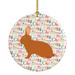 The Holiday Aisle® Rex Rabbit Hanging Figurine Ornament Ceramic/Porcelain in Brown/Red | 2.8 H x 2.8 W x 0.15 D in | Wayfair