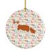 The Holiday Aisle® La Perm 2 Cat Hanging Figurine Ornament Ceramic/Porcelain in Brown/Orange/Red | 2.8 H x 2.8 W x 0.15 D in | Wayfair