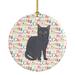 The Holiday Aisle® Nebelung Cat Christmas Hanging Figurine Ornament Ceramic/Porcelain in Gray/Green/Pink | 2.81 H x 2.81 W x 0.15 D in | Wayfair