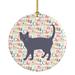 The Holiday Aisle® Korat 3 Cat Hanging Figurine Ornament Ceramic/Porcelain in Brown/Gray/Red | 2.8 H x 2.8 W x 0.15 D in | Wayfair
