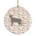 The Holiday Aisle® Safari Cat Christmas Hanging Figurine Ornament Ceramic/Porcelain in Gray/Green/Pink | 2.81 H x 2.81 W x 0.15 D in | Wayfair