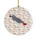 The Holiday Aisle® African Parrot Hanging Figurine Ornament Ceramic/Porcelain in Brown/Gray/Red | 2.8 H x 2.8 W x 0.15 D in | Wayfair