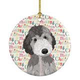 The Holiday Aisle® Doodle Silver Christmas Hanging Figurine Ornament Ceramic/Porcelain in Black/Gray/White | 2.8 H x 2.8 W x 0.15 D in | Wayfair