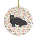 The Holiday Aisle® Persian Traditional Cat Hanging Figurine Ornament Ceramic/Porcelain in Brown/Gray/Red | 2.8 H x 2.8 W x 0.15 D in | Wayfair