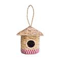 Bay Isle Home™ Hermbusche 13 in x 6.5 in x 6.5 in Birdhouse Wood in Brown/Indigo/Red | 13 H x 6.5 W x 6.5 D in | Wayfair