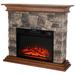 Loon Peak® Electric Fireplace Marble/Stone in Brown | 34.5 H x 40.2 W x 10.8 D in | Wayfair 87DA1C4989CF4F94B3B85FD0C7FB19B3