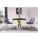 Everly Quinn Avni Extendable Trestle Dining Table Wood/Metal in Black/Brown/Yellow | 30 H x 45 W x 45 D in | Wayfair