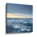 Highland Dunes Lake Superior Waves Navy Crop Gallery Wrapped Canvas in Blue/Yellow | 24 H x 24 W x 2 D in | Wayfair