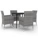 Red Barrel Studio® Square 4 - Person 31.5" Long Outdoor Dining Set w/ Cushions Wood/Glass/Wicker/Rattan in Gray | 84.22 H x 31.5 W in | Wayfair