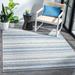 Blue 79 x 79 x 0.25 in Area Rug - Longshore Tides Striped Machine Woven Polyester Area Rug in Gray/Polyester | 79 H x 79 W x 0.25 D in | Wayfair