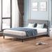 Ebern Designs Ila Platform Bed Wood & /Upholstered/Velvet in Gray | 37.4 H x 78.8 W x 82.3 D in | Wayfair 57D47BE1DD1F49E29541E65A8C29E59E