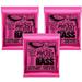 Ernie Ball Bass Guitar Strings Slinky Super Nickel Round Wound 2834 3 Pack