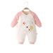 Yidarton Newborn Fall/winter Cotton Jacket Baby Cotton Jacket For Boys And Girls Boneless Tether Jumpsuit Padded Warm Climbing Suit Pink