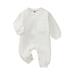 JDEFEG Toddler Boy Clothes Baby Girls Boys Autumn Solid Long Sleeve Romper Jumpsuit Clothes Baby Boy Cactus Romper Onesies for Baby Boy Cotton White 80