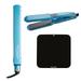 BaBylissPRO Nano Titanium Travel Size Professional 1.25 Ceramic Flat Iron Hair Straightener & Bonus Mini Hair Iron with Silicon Heat Resistant Mat Ionic Blue 2 Piece