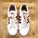 Adidas Shoes | Adidas Cloudfoam Leather Sneaker White W/Burgundy Stripes Women Size 11 | Color: Red/White | Size: 11