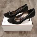 Coach Shoes | Coach Maren Beaded Black Suede Pumps Size 8 | Color: Black/Silver | Size: 8