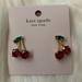 Kate Spade Jewelry | Kate Spade Ma Cherie Cherry Stud Earrings In Gold | Color: Green/Red | Size: Os