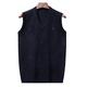 Lahodnamw Chunky Sweater Vest Cashmere Knitted Gilet Slipover - Men'S Classic V-Neck Sleeveless Jumper Thickened Pullover, Casual Business Gentleman Tank Top Knitwear Waistcoat Navy Blue,Xl