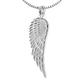 CLEVER SCHMUCK Set Silver Pendant Large Angel Wings 36 cm Shiny Diamond-Coated and Venice Chain 50 cm Rhodium-Plated 925 Sterling Silver with Case