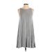 Old Navy Casual Dress - A-Line Crew Neck Sleeveless: Gray Print Dresses - Women's Size Small