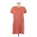 Forever 21 Casual Dress - Shift Crew Neck Short sleeves: Red Print Dresses - Women's Size Medium