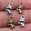 WYSIWYG 20 pièces 12x7mm 2 couleurs pendentif petite souris mignon Rat pendentifs à breloque pour la