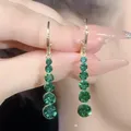 Boucles d'oreilles pendantes en cristal vert géométrique classique pour femmes boucles d'oreilles