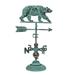 Contrast Verdigris Copper Bear Tabletop Weathervane w/ Optional Fence Mount