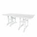 WestinTrends Malibu Outdoor Dining Table for 6 All Weather Poly Lumber Adirondack 71 Trestle Long Dining Table with Umbrella Hole White