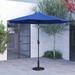 Merrick Lane Bali Patio Umbrella with Base - 9 Navy Polyester Patio Umbrella - 30+ UV Protection - Waterproof Black Cement Base with 1.5 Diameter Aluminum Pole