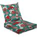 2-Piece Deep Seating Cushion Set cookies Christmas cookies print Many types christmas sweets Outdoor Chair Solid Rectangle Patio Cushion Set